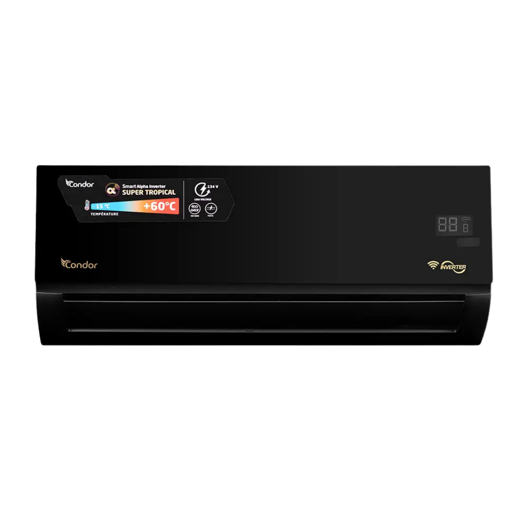 Climatiseur condor ALPHA Inverter Smart Super Tropical 12K BTU Noir – Image 3