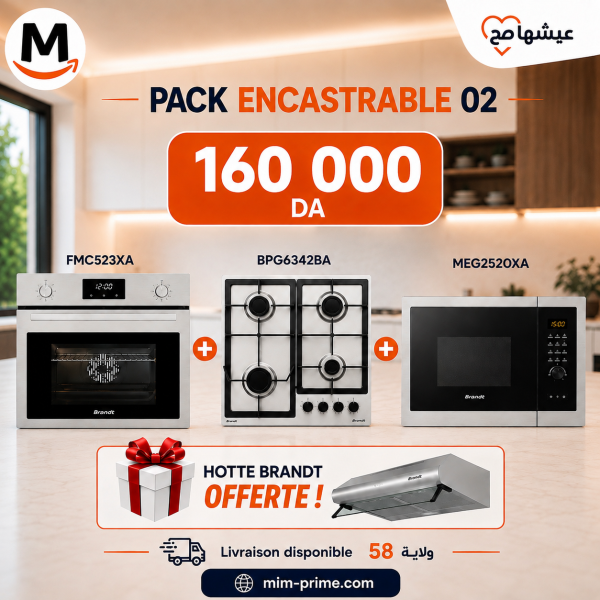 Pack Encastrable Brandt Inox 3 Pièces + Hotte Offerte 🎁